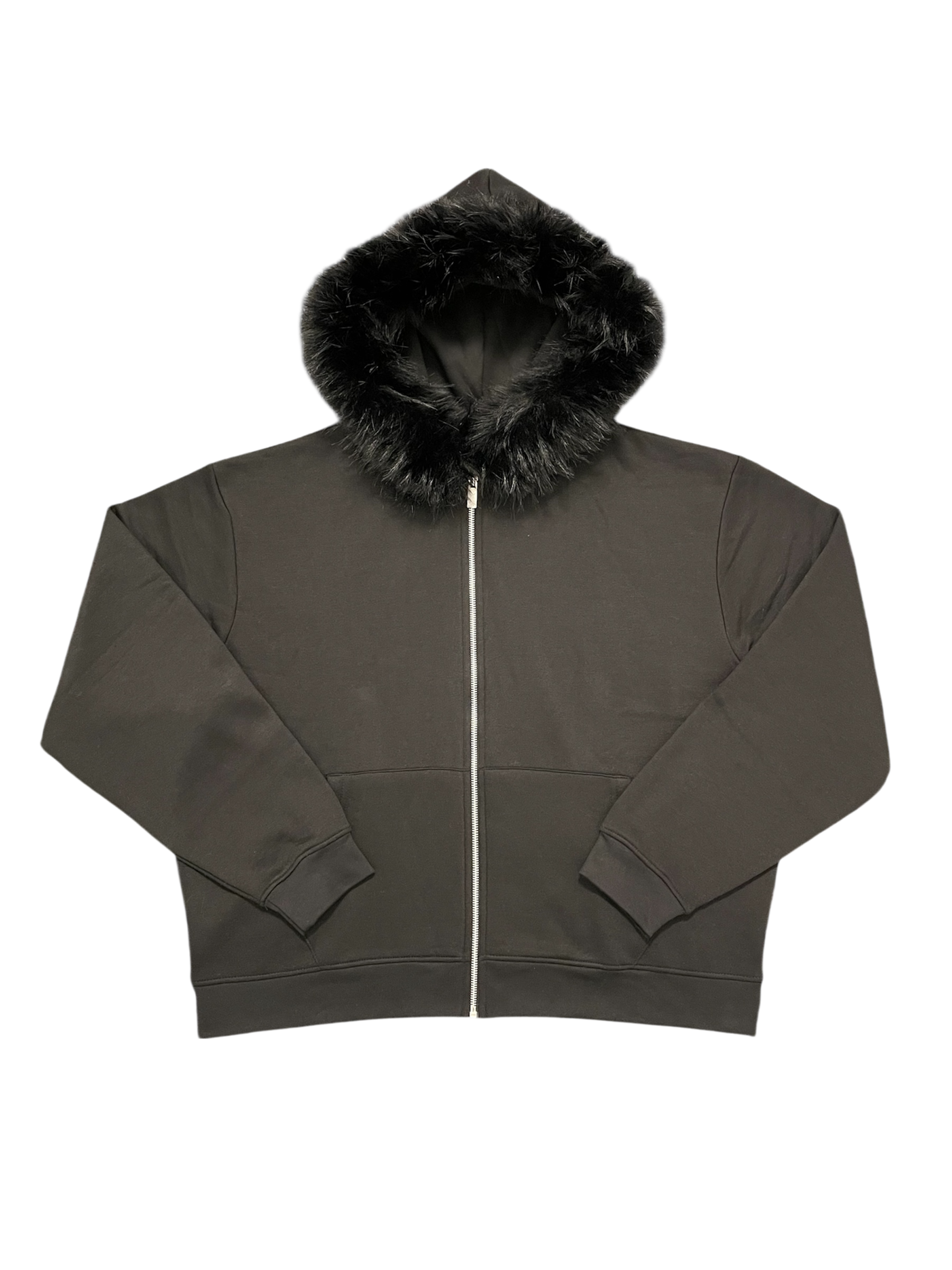 LOS VERC FAUX FUR ZIP UP HOODIE BLACK/BLACK – SAINT VERCETTI