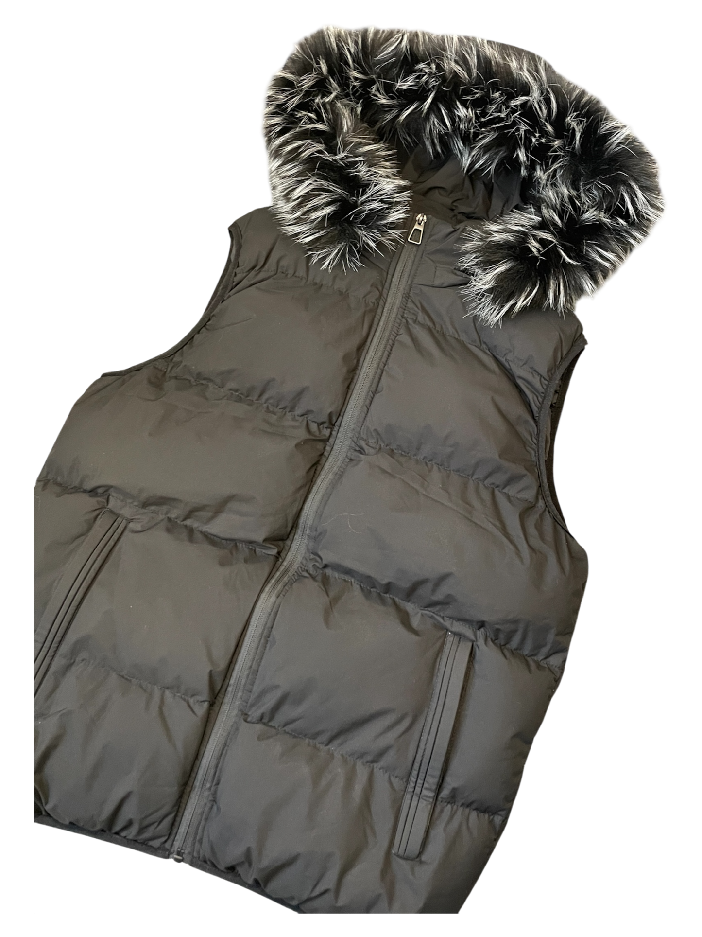 LOS VERC CINDER FAUX FUR GILET BLACK