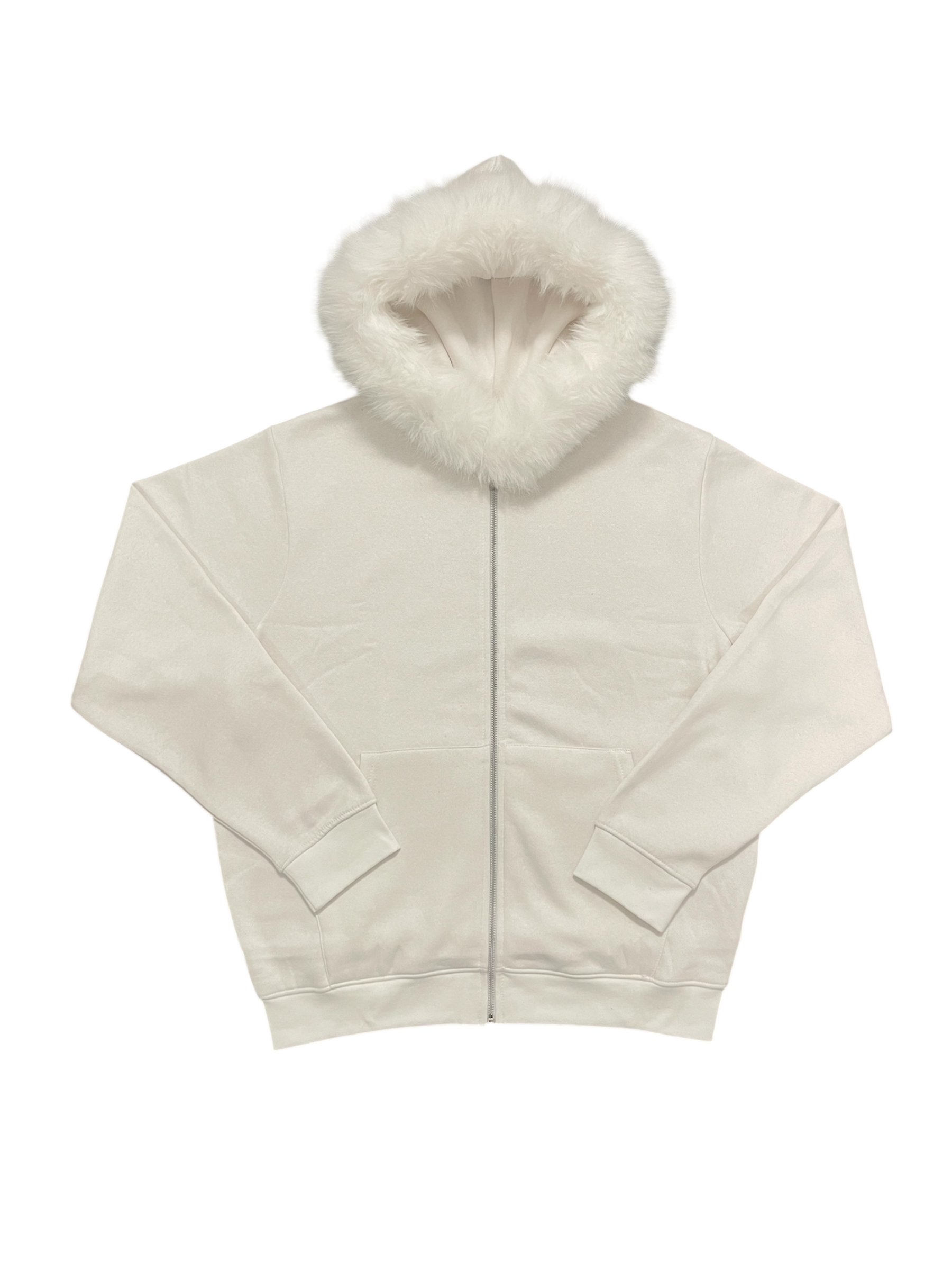 LOS VERC FAUX FUR ZIP HOODIE WHITE – SAINT VERCETTI