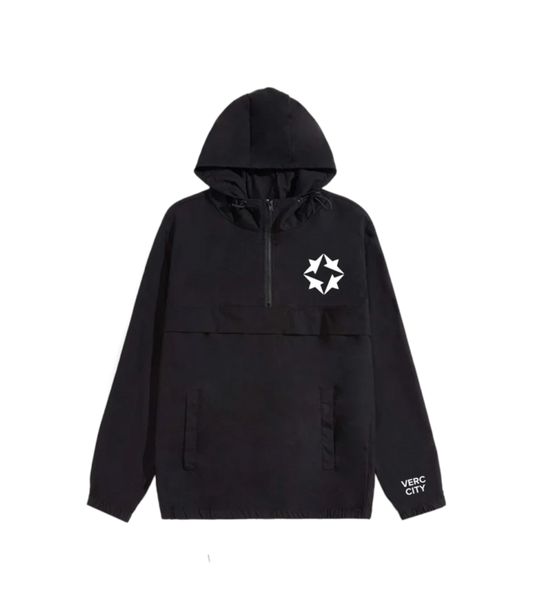 QUADSTAR 1/4 ZIP WINDBREAKER BLACK