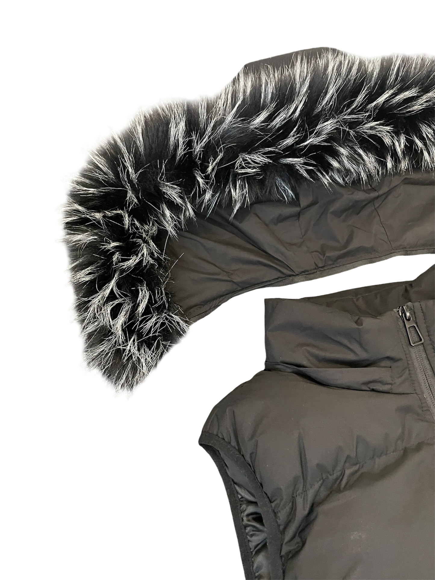 LOS VERC CINDER FAUX FUR GILET BLACK