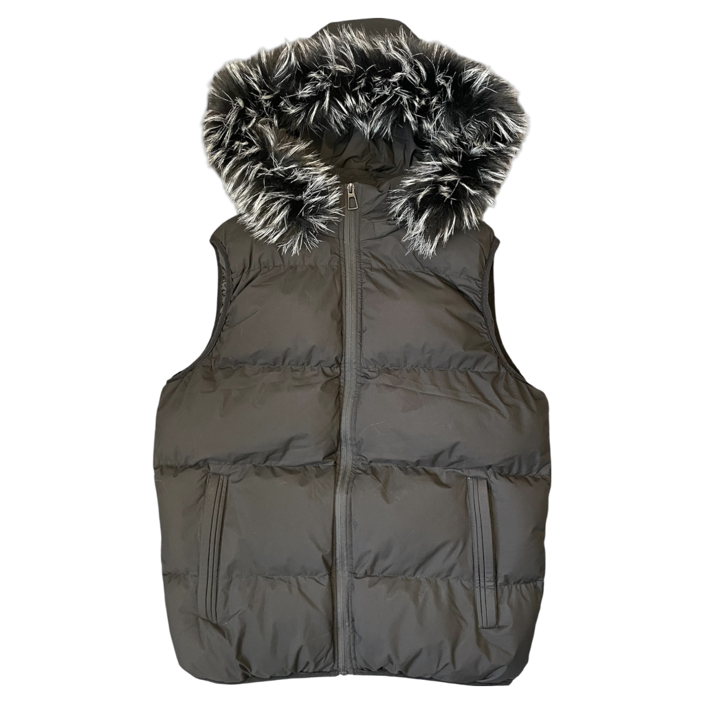 LOS VERC CINDER FAUX FUR GILET BLACK