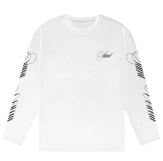 LOS VERC CURSIVE LONG SLEEVE WHITE